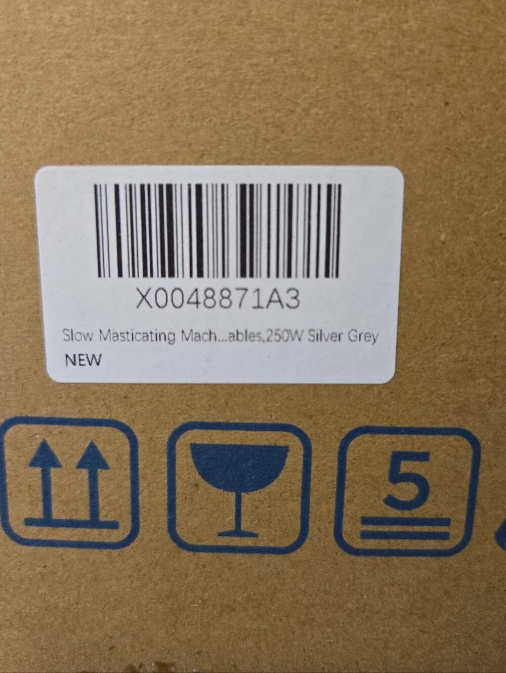 250 Watt Adamonda Slow Juicer New In Box. Silver-gray